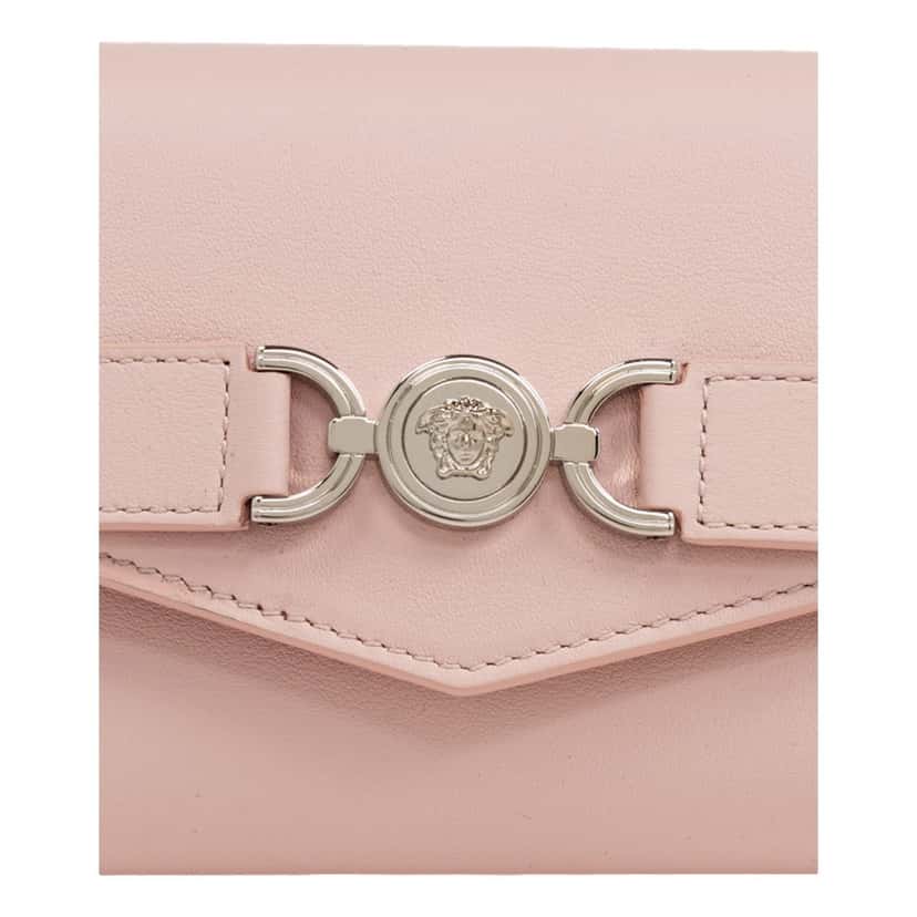Versace Versace Medusa 95 Dusty Pink Calfskin Tri Fold Wallet Card Holder Pink Leather Never worn - Box View