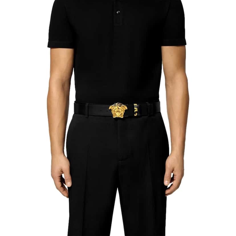 Versace Versace La Medusa Baroque Reversible Calfskin Belt 75/30 Other Leather Never worn - Model View