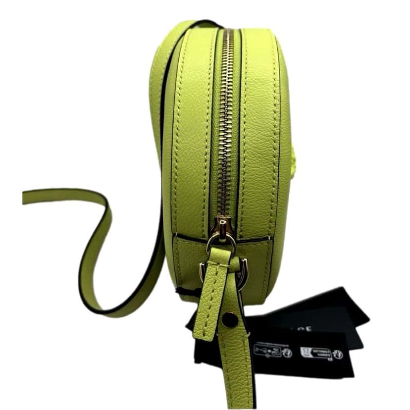 Versace Versace La Medusa Lime Green Disco Round Crossbody Bag Green Leather Never worn - Inside View