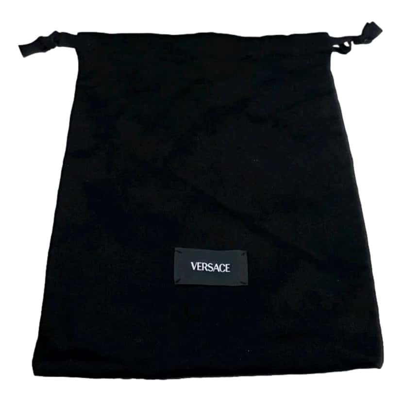 Versace Versace Leopard Print Wool Leather Shoulder Bag Gold Medallion Chain Strap Brown Wool Never worn - Box View