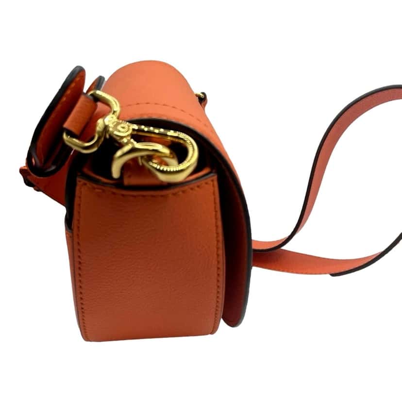 Versace Versace Half-Moon La Medusa Vitello Leather Orange Crossbody Handbag Orange Leather Never worn - Model View
