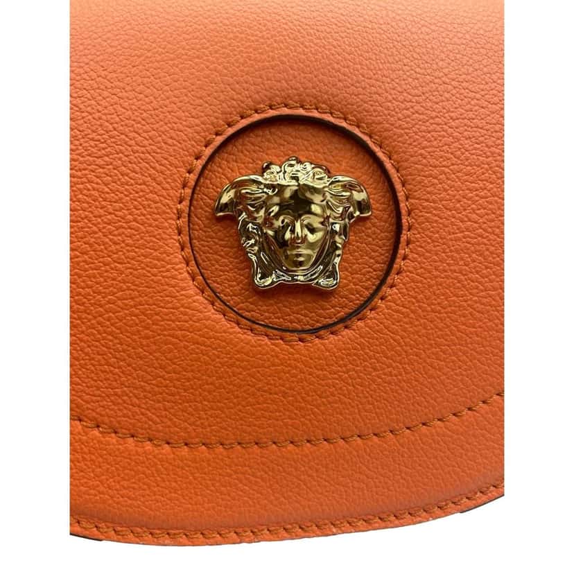 Versace Versace Half-Moon La Medusa Vitello Leather Orange Crossbody Handbag Orange Leather Never worn - Box View
