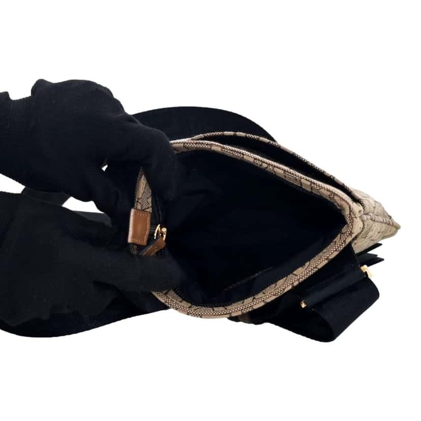 Versace Versace La Medusa Canvas Logo Print Small Crossbody Bag Black Strap Brown Canvas Never worn - Box View