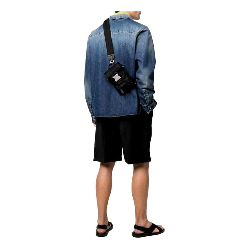 Fendi Fendi Fendiness Mini Backpack Crossbody Black Nylon FF Mesh Black Leather Never worn - Box View