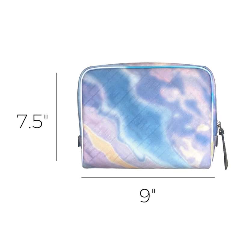 Fendi Fendi FF Motif Multicolor Printed Canvas Medium Travel Beauty Case Blue Leather Never worn - Back View