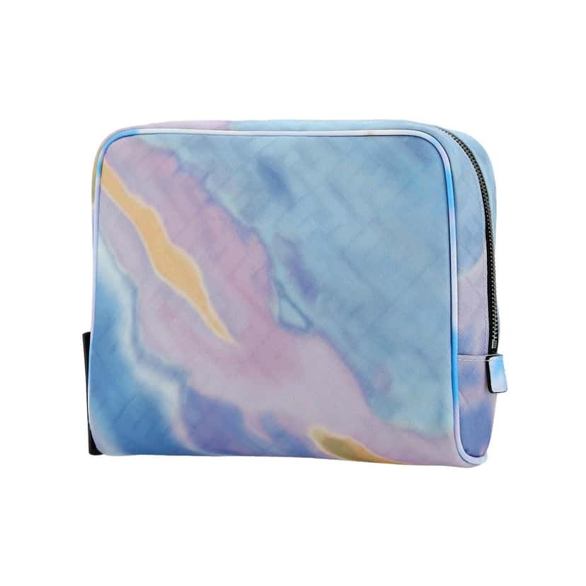 Fendi Fendi FF Motif Multicolor Printed Canvas Medium Travel Beauty Case Blue Leather Never worn - Model View