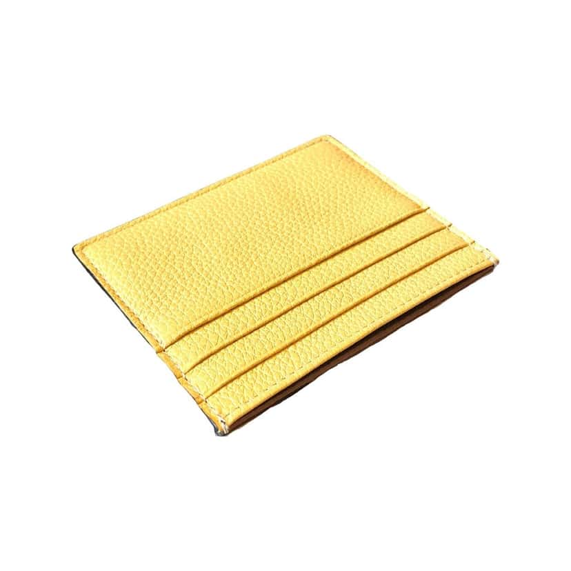 Fendi Fendi Baguette Grey and Yellow Grained Leather Card Case Wallet Other Leather Never worn - Model View