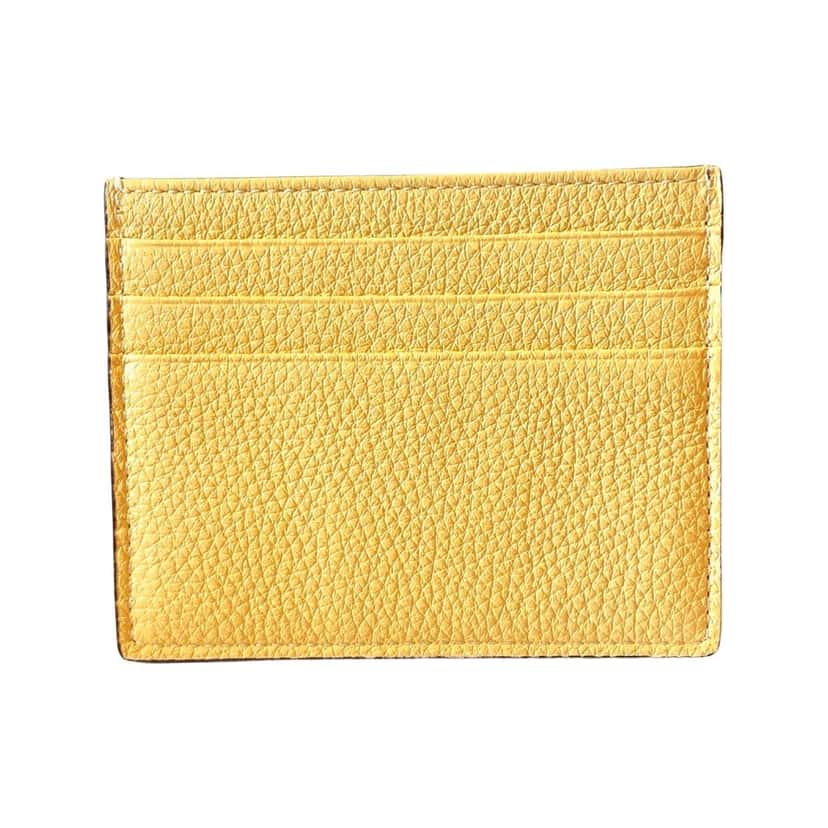 Fendi Fendi Baguette Grey and Yellow Grained Leather Card Case Wallet Other Leather Never worn - Box View