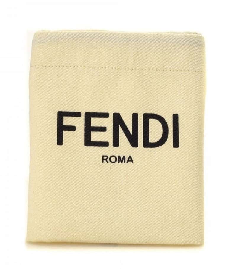 Fendi Fendi FF Logo Light Gray and Blue Pebbled Calf Leather Card Case Wallet Other Leather Never worn - Model View
