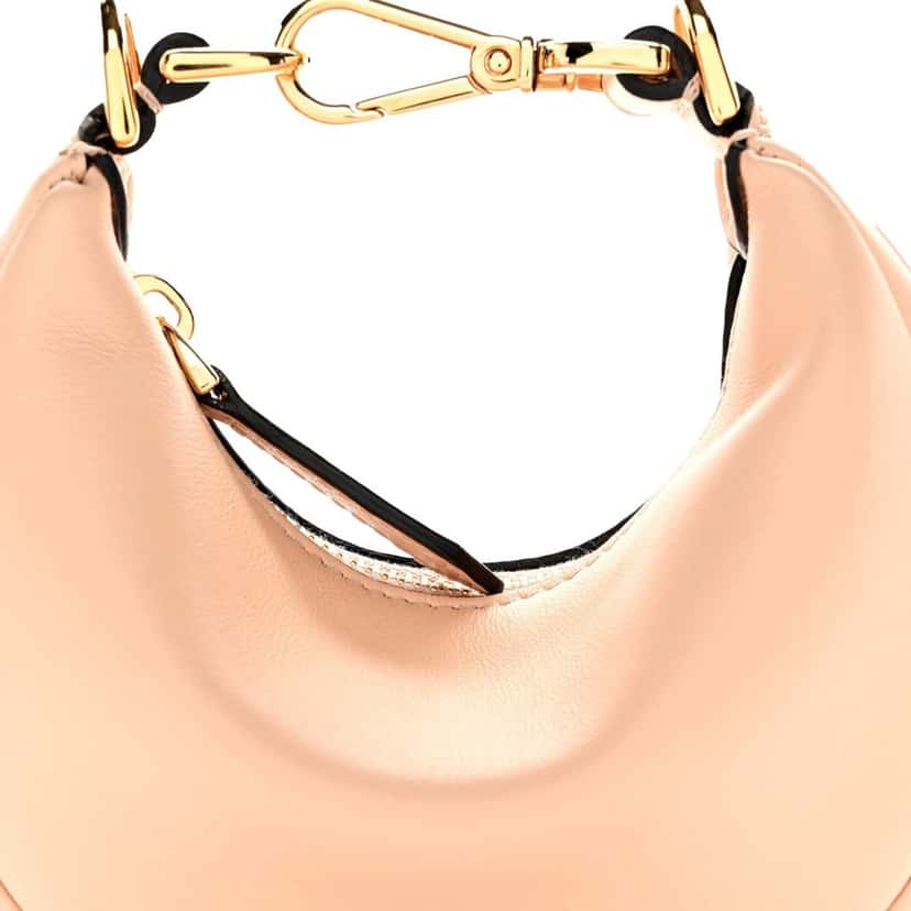 Fendi Fendi Fendigraphy Nano Hobo Calfskin Leather Light Pink Mini Clutch Bag Pink Leather Never worn - Model View