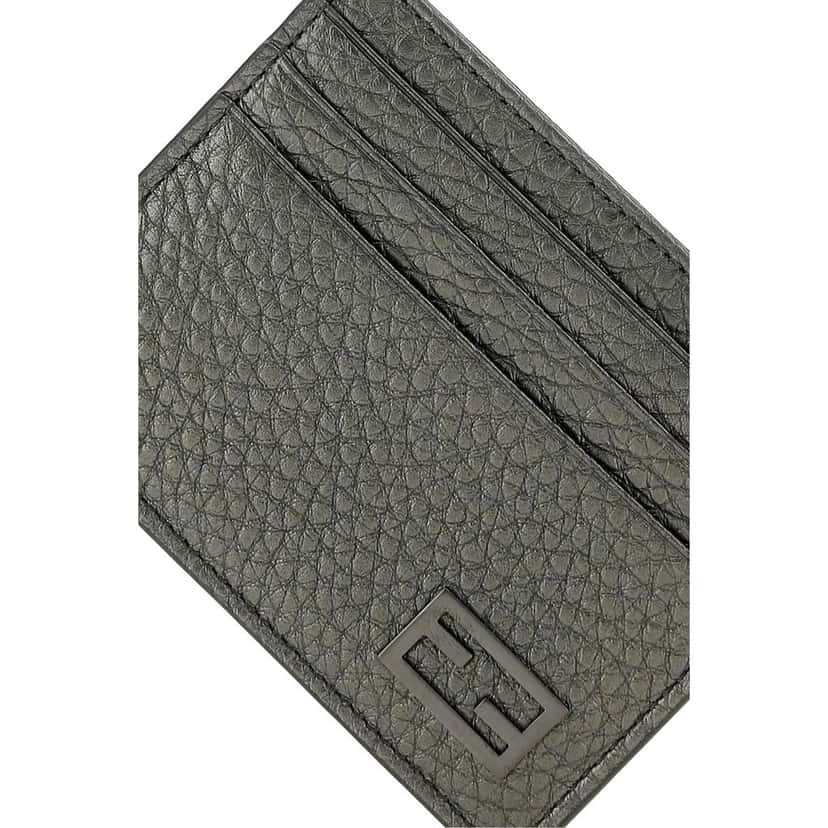 Fendi Fendi Baguette Graphite Grained Leather Card Case Wallet Other Leather Never worn - Back View