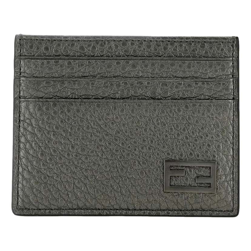 Fendi Fendi Baguette Graphite Grained Leather Card Case Wallet Other Leather Never worn - Model View