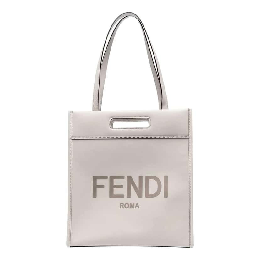 Fendi Fendi Roma Ghiaia Calf Leather Tote Bag White Leather Never worn - Front View