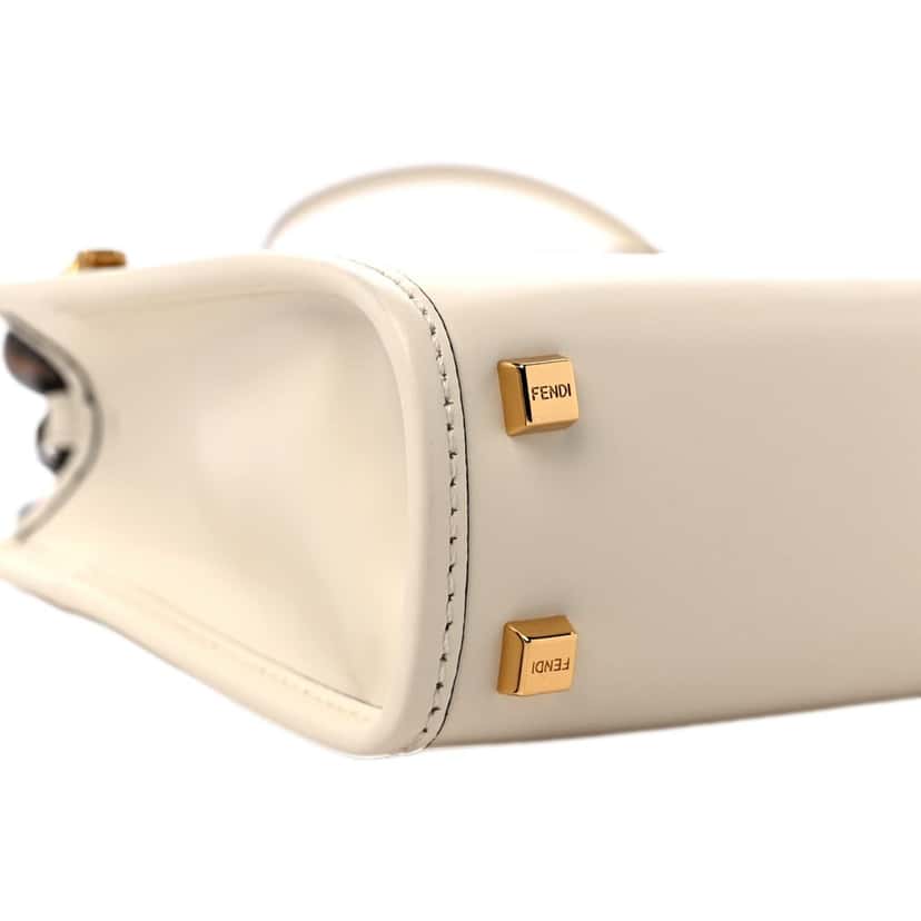 Fendi Fendi Mini Sunshine Shopper Tote Crossbody Nude Calfskin Snake Print Beige Leather Never worn - Box View