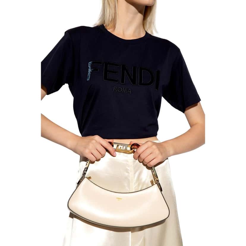 Fendi Fendi O’Lock Swing Shoulder Bag Ivory Calfskin Leather White Leather Never worn - Back View