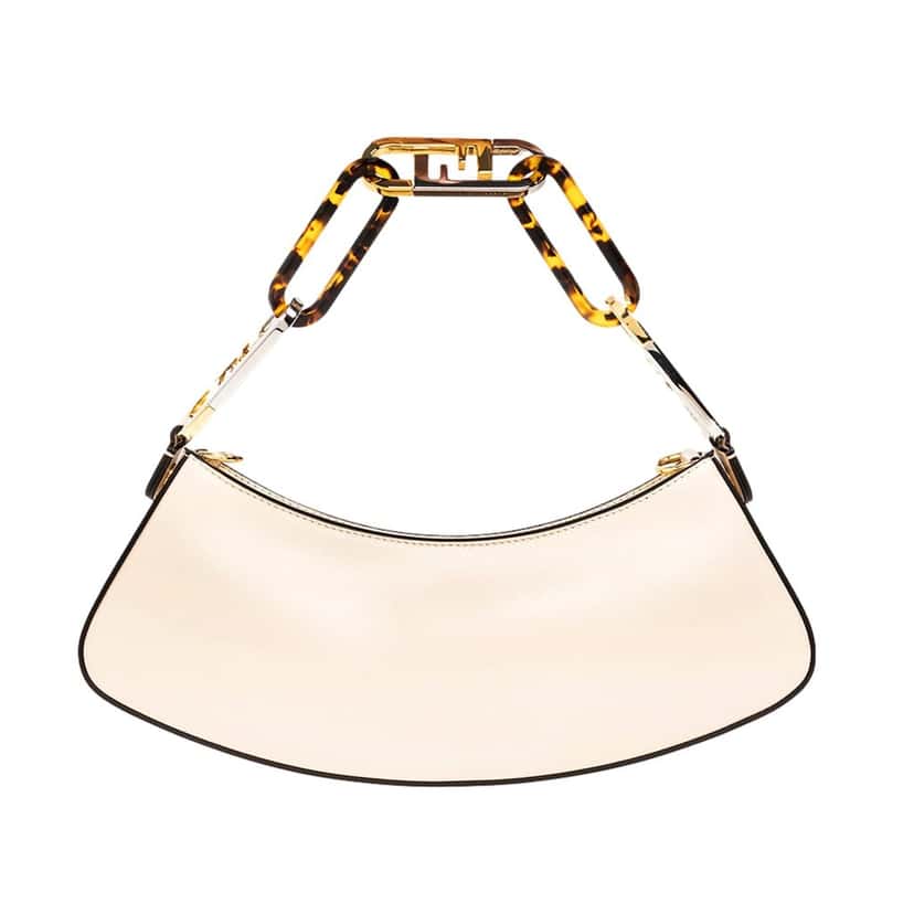 Fendi Fendi O’Lock Swing Shoulder Bag Ivory Calfskin Leather White Leather Never worn - Model View