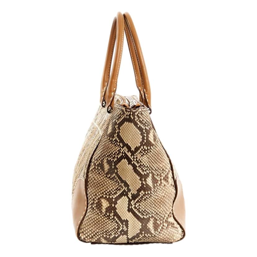 Prada Prada Galleria Natural Python Leather Brown Double Zip Tote Handbag Brown Leather Never worn - Model View