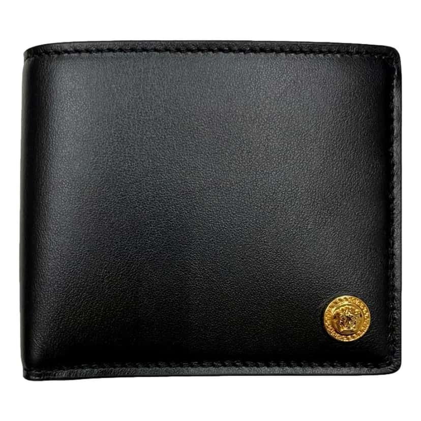 Versace Versace La Medusa Black Calfskin Leather Bifold Wallet Black Leather Never worn - Front View