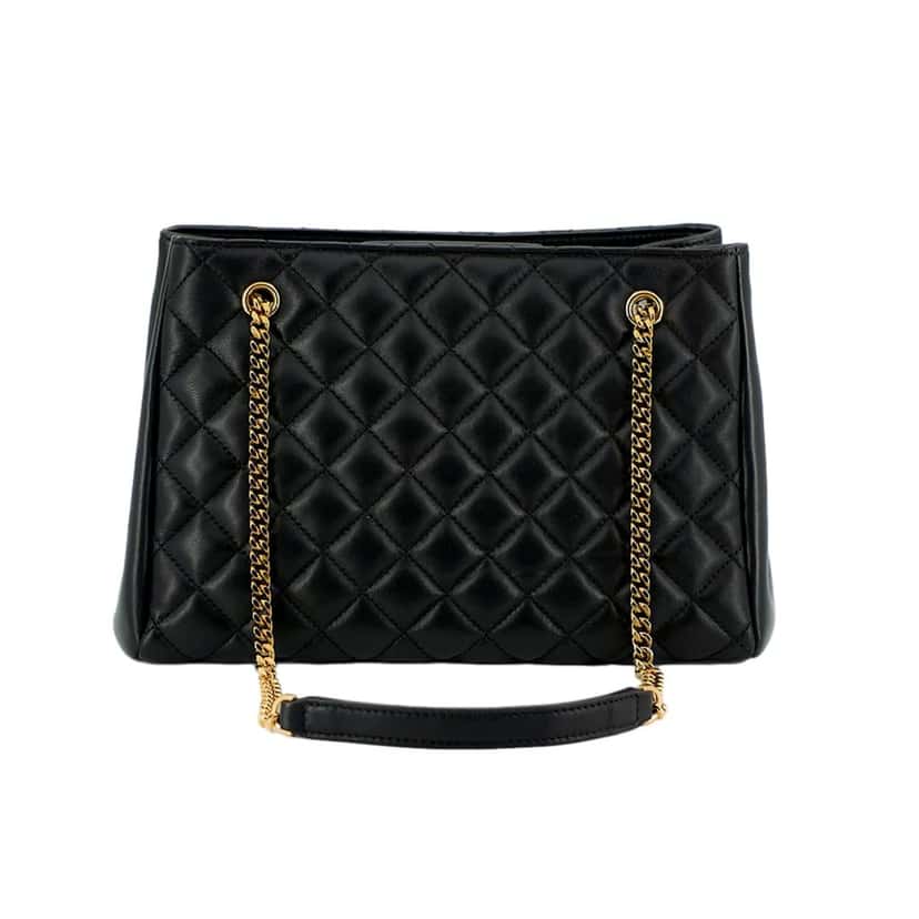 Versace Versace La Medusa Black Quilted Nappa Leather Large Tote Bag Black Leather Never worn - Inside View