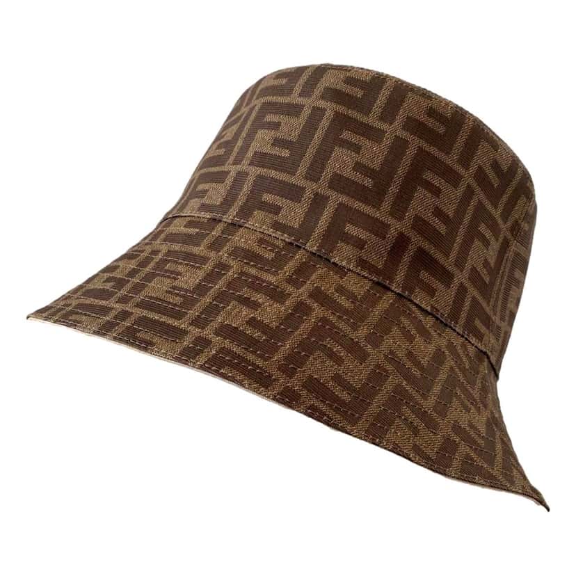 Fendi Fendi Zucca Brown Woven Fabric Bucket Hat Small Brown Canvas Never worn - Front View