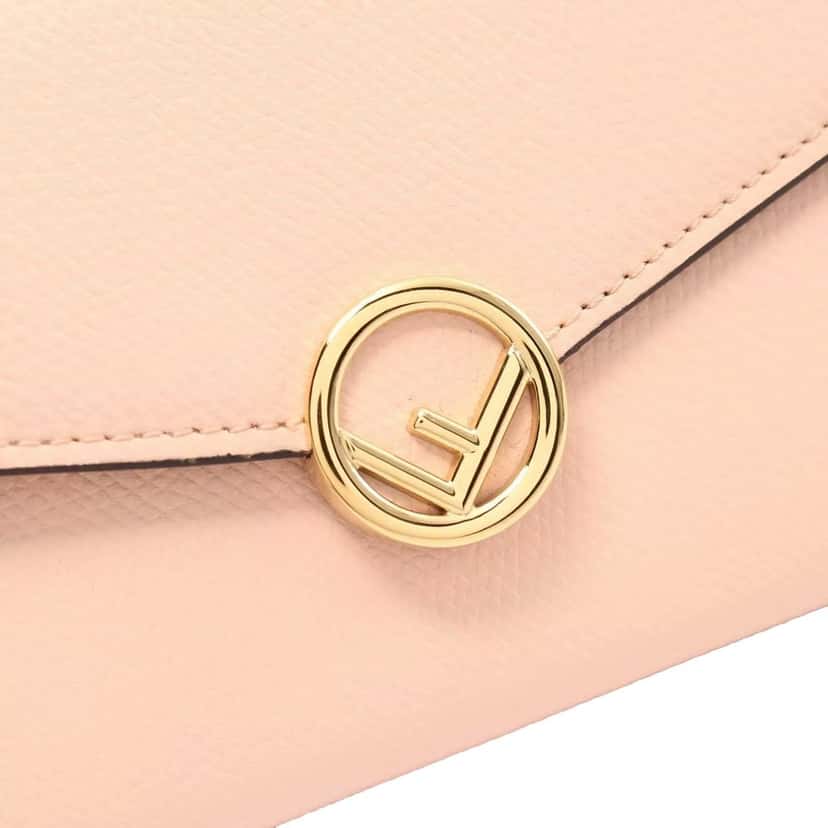 Fendi Fendi F Is Fendi Leather Long Envelope Womens Wallet Light Rose Beige Pink Pink Leather Never worn - Back View