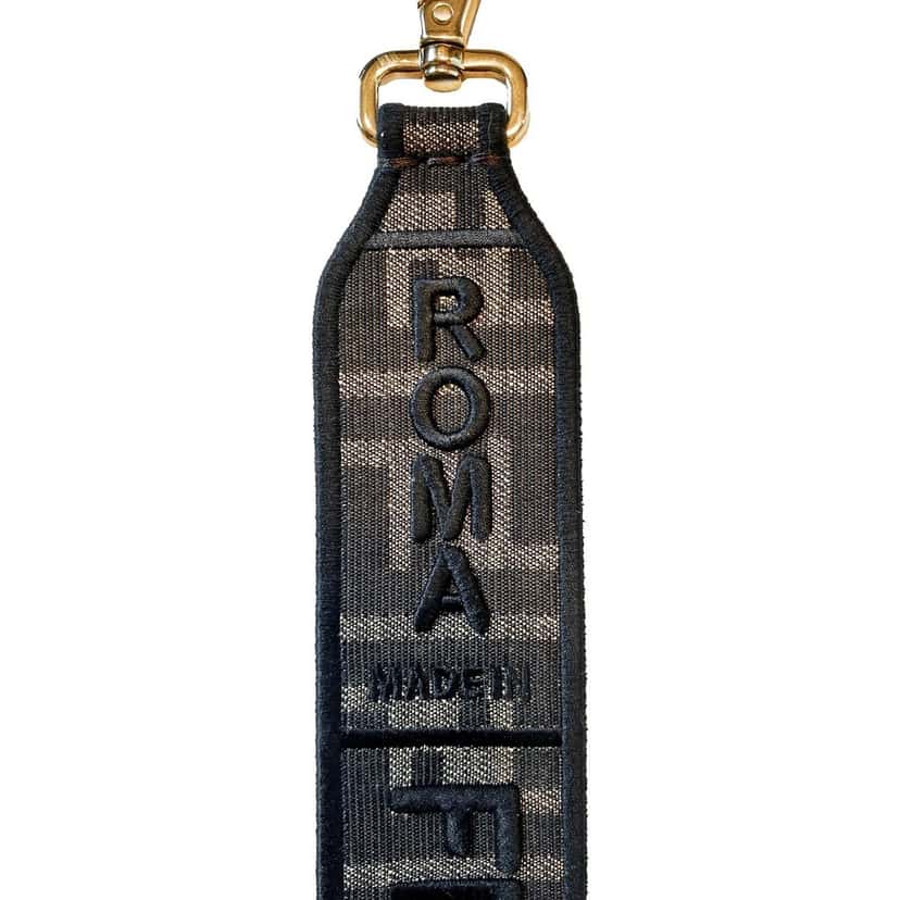 Fendi Fendi Roma Amor Embroidered Zucca Canvas Brown Mini Strap Brown Canvas Never worn - Model View