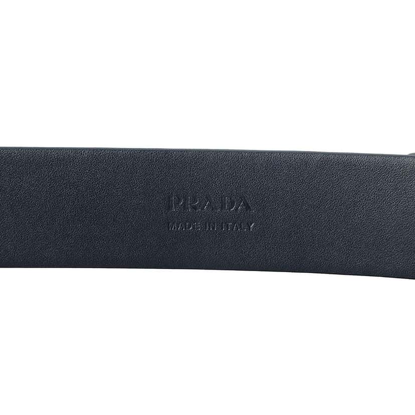 Prada Prada Mens Navy Saffiano Leather Belt Silver Belt Buckle Size 100/40 Navy Canvas Good condition - Inside View