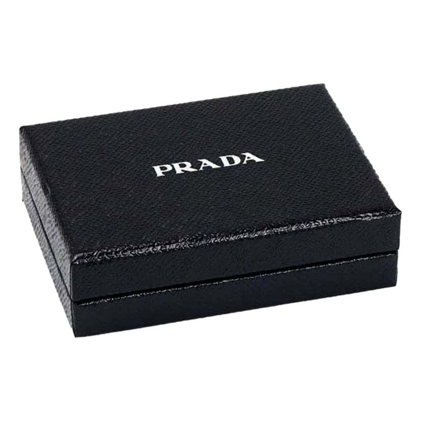 Prada Prada Womens Zippy Coin Purse Wallet Saffiano Leather Bluette Blue Gold Logo Blue Leather Never worn - Box View