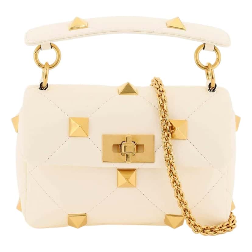 Valentino Garavani Valentino Garavani Roman Stud Small Crossbody Bag Ivory Nappa Leather Other Leather Never worn - Front View