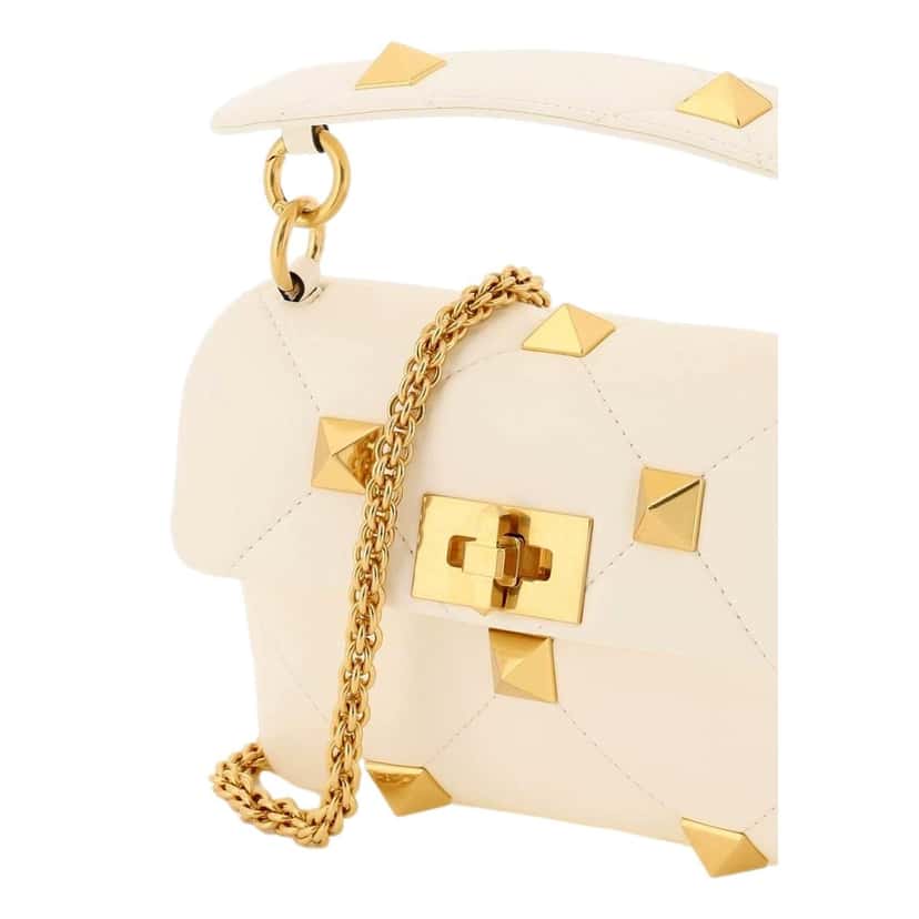 Valentino Garavani Valentino Garavani Roman Stud Small Crossbody Bag Ivory Nappa Leather Other Leather Never worn - Back View