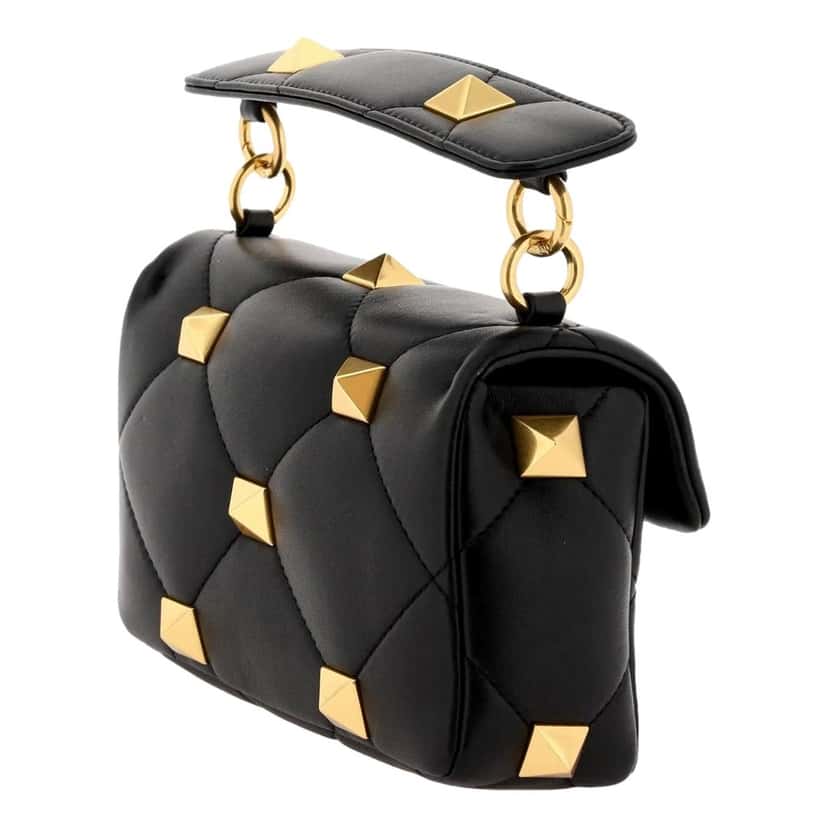 Valentino Garavani Valentino Garavani Roman Stud Small Crossbody Bag Black Nappa Leather Black Leather Never worn - Model View