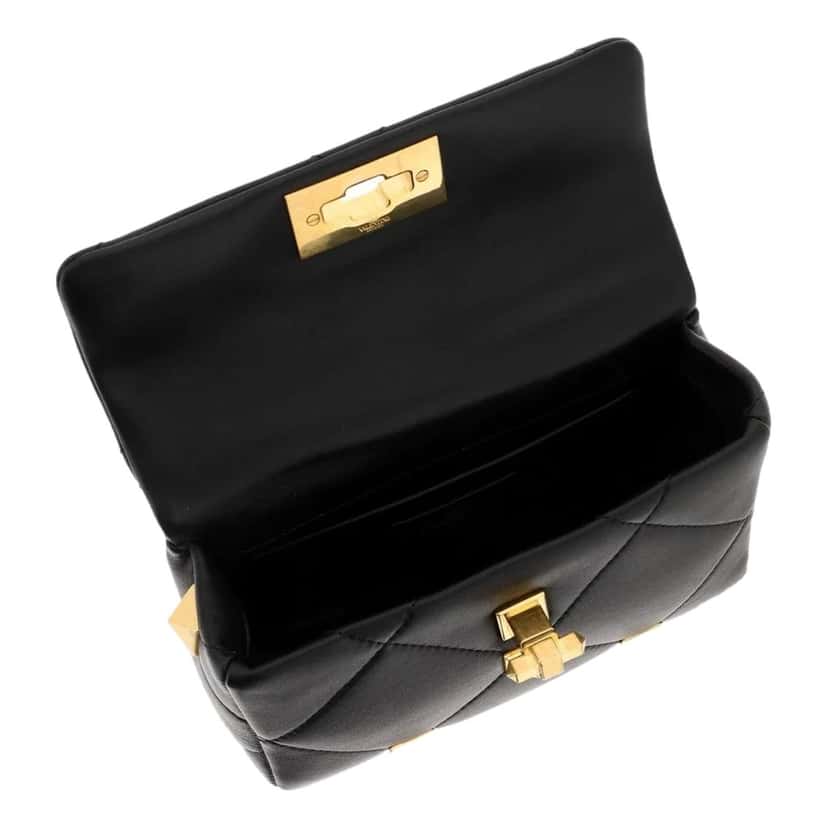 Valentino Garavani Valentino Garavani Roman Stud Small Crossbody Bag Black Nappa Leather Black Leather Never worn - Box View