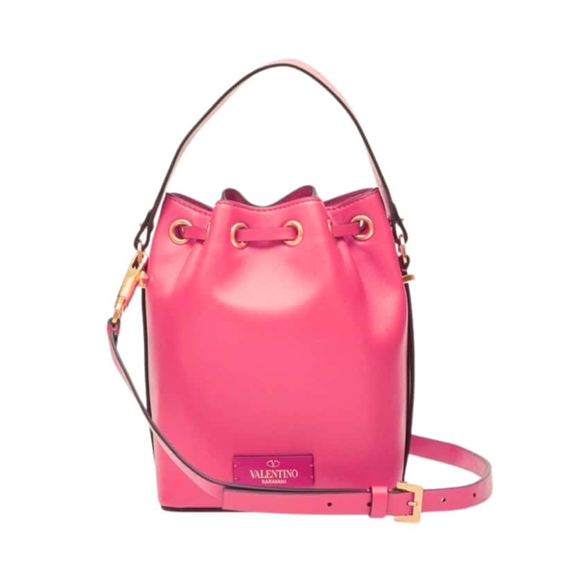 Valentino Garavani Valentino Garavani VLogo Walk Bucket Bag Pink Calf Leather Crossbody Pink Leather Never worn - Back View