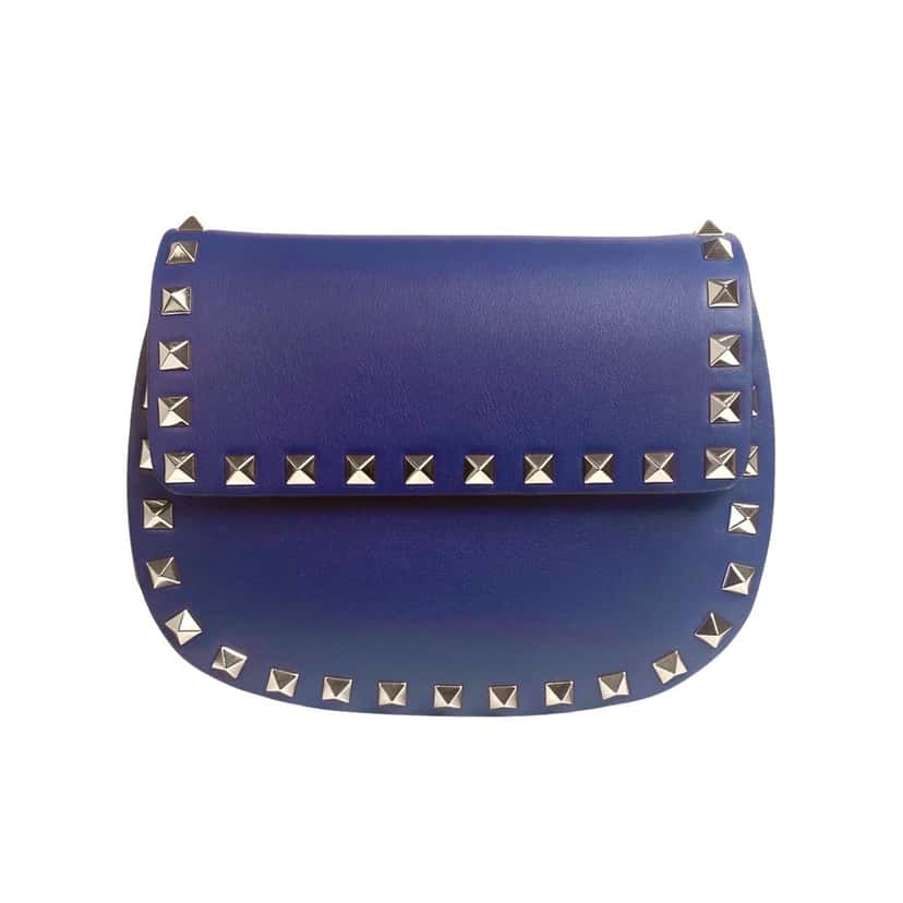 Valentino Garavani Valentino Garavani Rockstud Blue Leather Small Chain Crossbody Bag Blue Leather Never worn - Back View