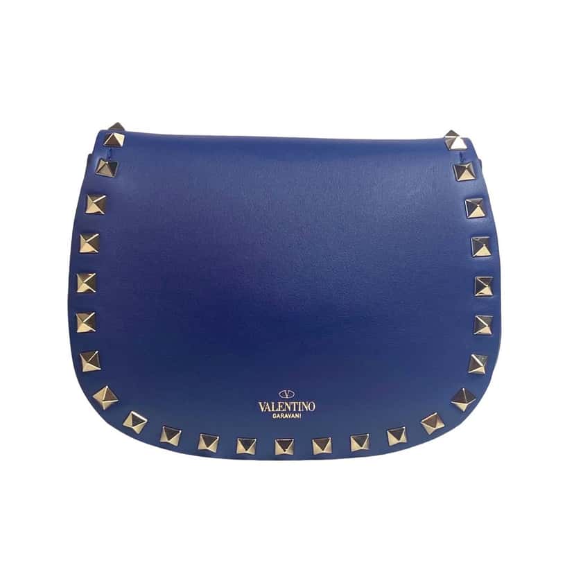 Valentino Garavani Valentino Garavani Rockstud Blue Leather Small Chain Crossbody Bag Blue Leather Never worn - Model View