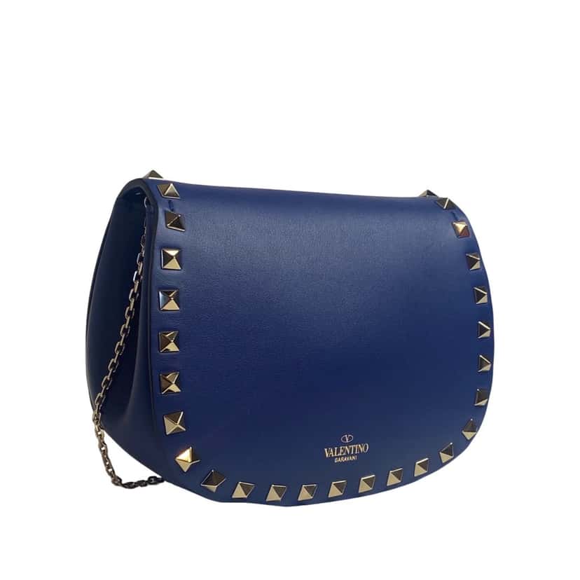 Valentino Garavani Valentino Garavani Rockstud Blue Leather Small Chain Crossbody Bag Blue Leather Never worn - Box View
