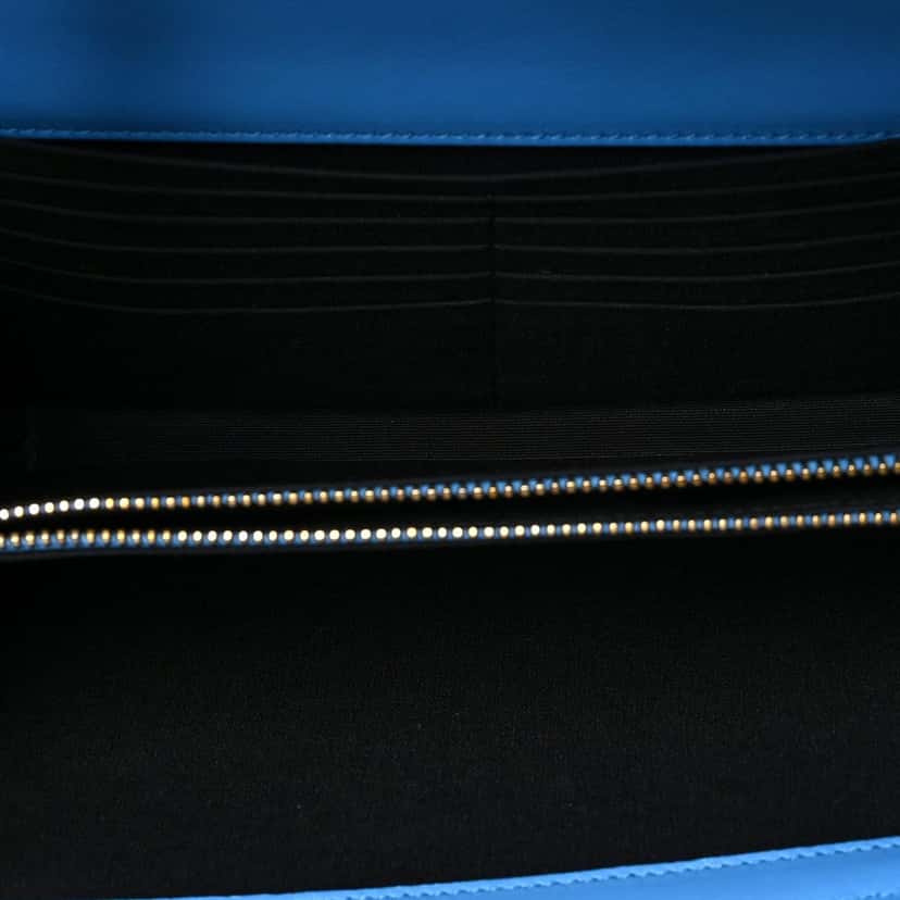 Versace Versace La Medusa Blue Quilted Lamb Leather Crossbody Clutch Bag Blue Leather Never worn - Box View