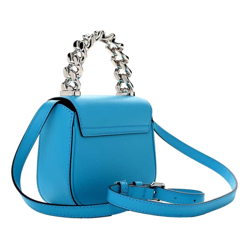 Versace Versace Blue La Medusa Mini Top-Handle Bag Leather Crossbody Blue Leather Never worn - Inside View