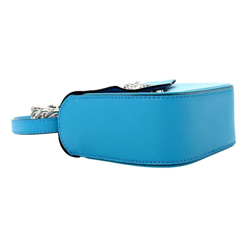 Versace Versace Blue La Medusa Mini Top-Handle Bag Leather Crossbody Blue Leather Never worn - Model View