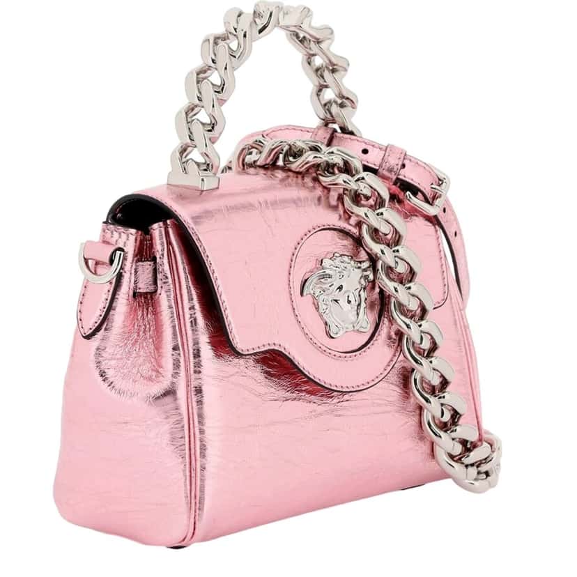 Versace Versace La Medusa Metallic Pink Mini Top Handle Bag Chain Crossbody Pink Leather Never worn - Back View