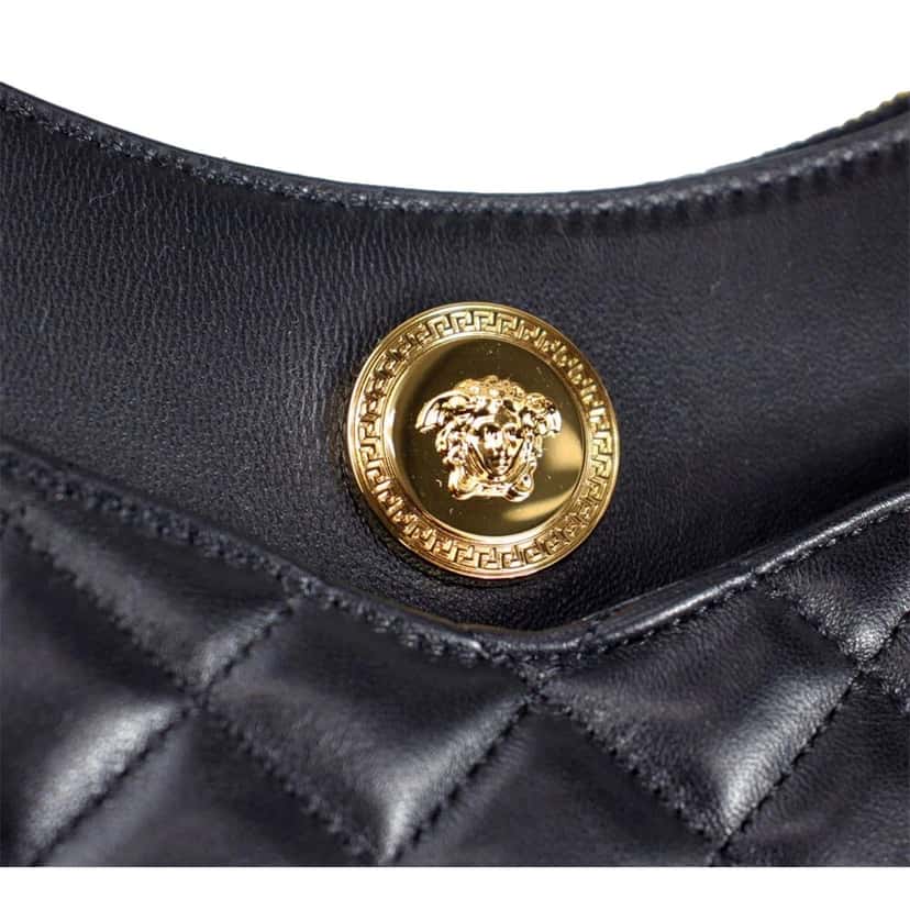 Versace Versace La Medusa Half Moon Hobo Shoulder Crossbody Bag Black Leather Black Leather Never worn - Box View