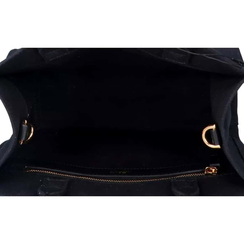 Versace Versace Mini Tote Bag Nero Black Canvas Studded Logo Crossbody Black Leather Never worn - Inside View
