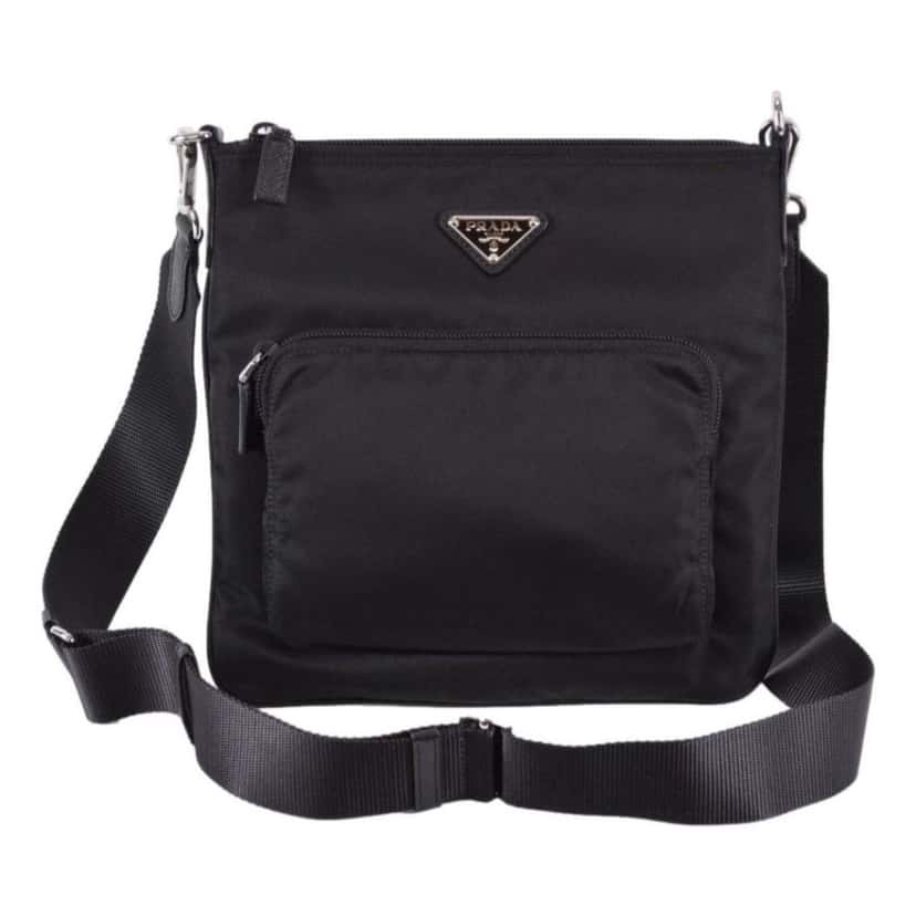 Prada Prada Tessuto Nylon Sport Black Messenger Crossbody Bag Black Leather Never worn - Inside View