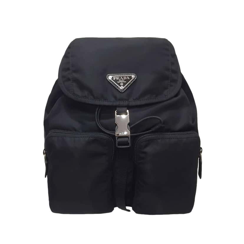 Prada Prada Re-Nylon Black Drawstring Small Rucksack Backpack Black Never worn - Front View