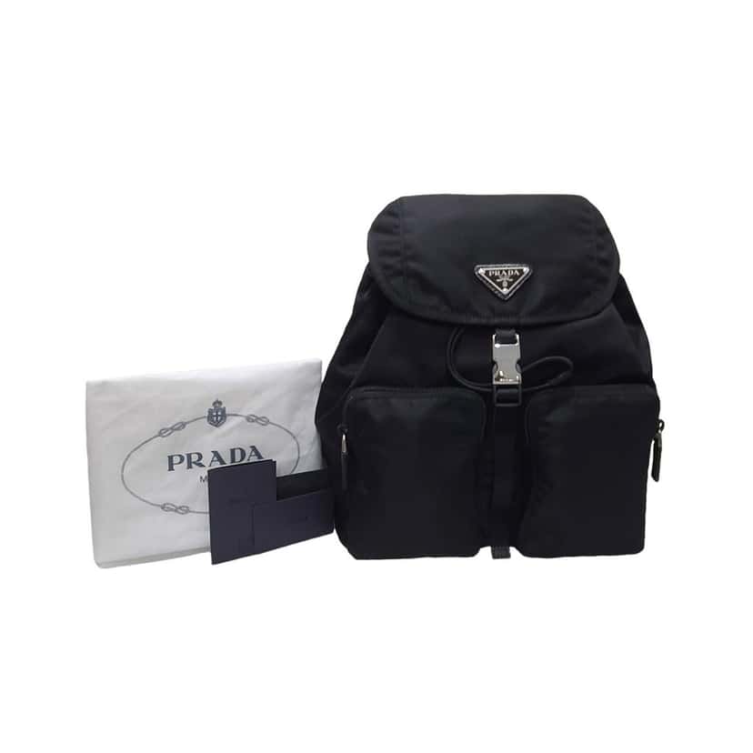 Prada Prada Re-Nylon Black Drawstring Small Rucksack Backpack Black Never worn - Back View