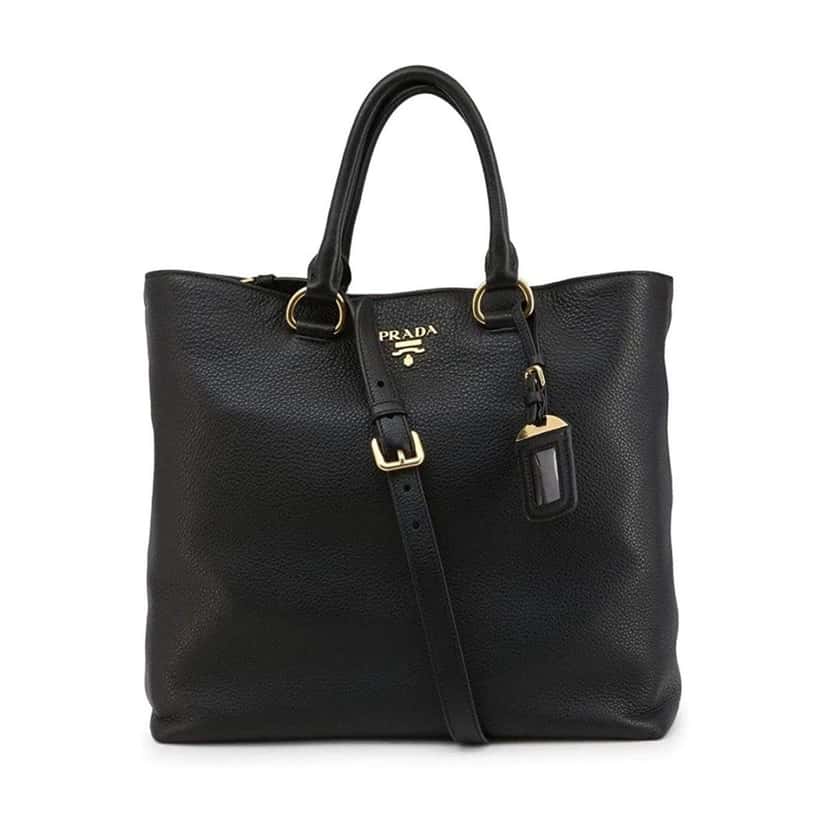 Prada Prada Black Vitello Phenix Leather Shopping Tote Bag Black Leather Good condition - Front View