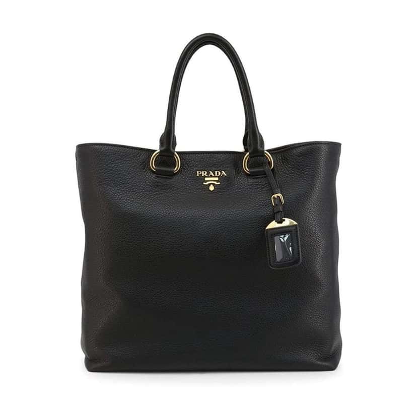Prada Prada Black Vitello Phenix Leather Shopping Tote Bag Black Leather Good condition - Inside View