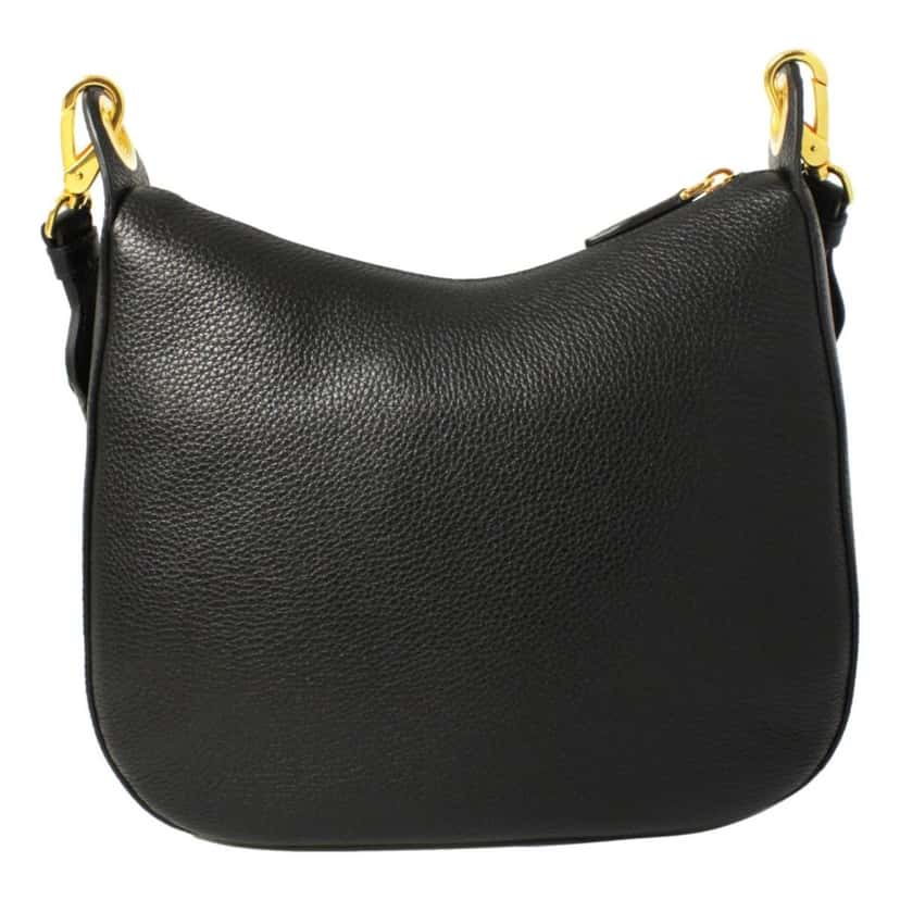 Prada Prada Black Vitello Phenix Leather Web Stripe Strap Crossbody Black Leather Never worn - Back View