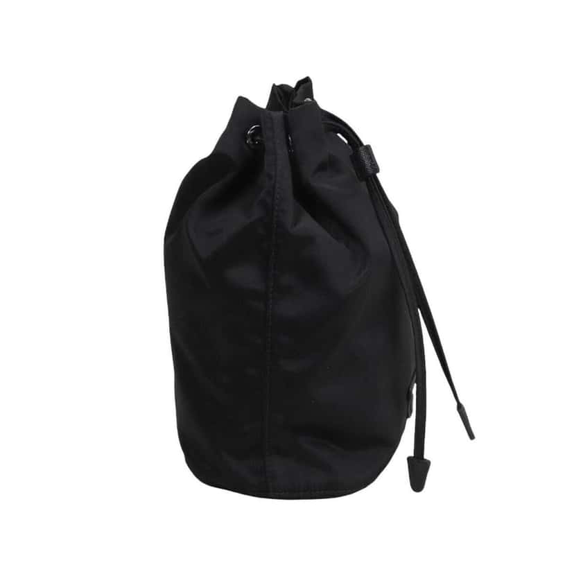 Prada Prada Black Tessuto Nylon Triangle Logo Drawstring Bucket Bag Black Canvas Good condition - Box View