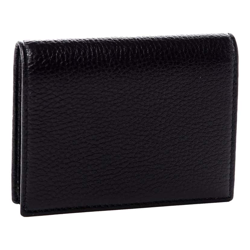 Prada Prada Vitello Grain Nero Black Logo Leather Bifold Snap Wallet Black Leather Never worn - Back View